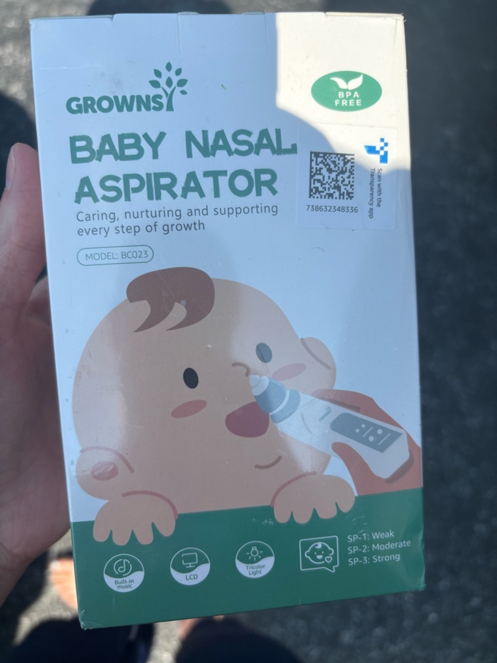 GROWNSY Baby Nasal Aspirator - White/Green